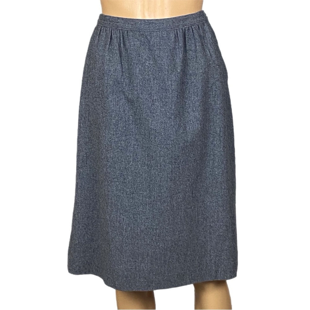 Pendleton Gray 100% Virgin Wool Circa 1980’s A-Line skirt w/Pockets Size 10 EUC